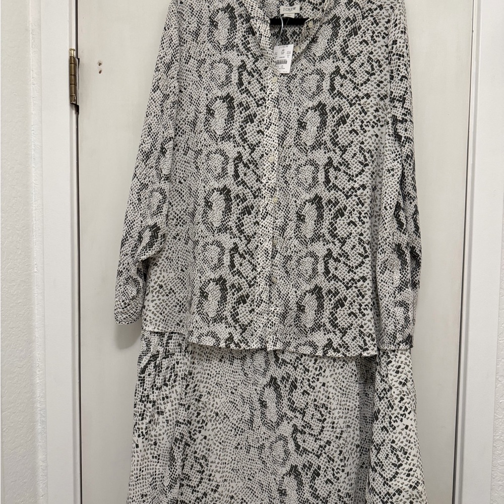 J. Crew Black and White Snakeskin Top and skirt set